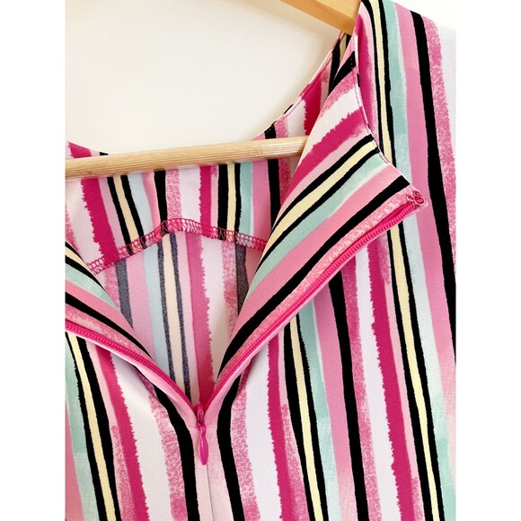 Y2K Vintage Nine West‎ Striped Knee-Length Sleeveless Dress sz 10 Stretch Summer - Picture 9 of 11